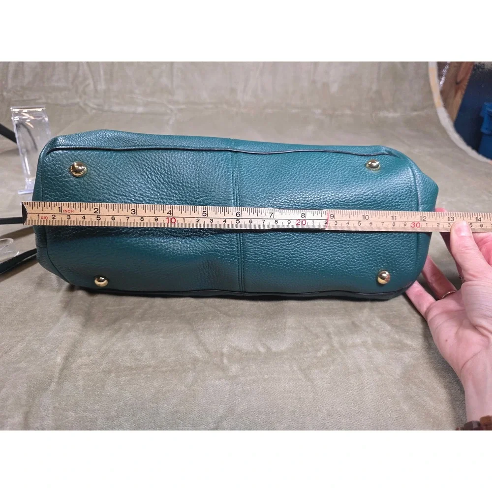 Vera‎ Bradley Pebbled Leather Diana Sycamore Teal Satchel Crossbody Handbag